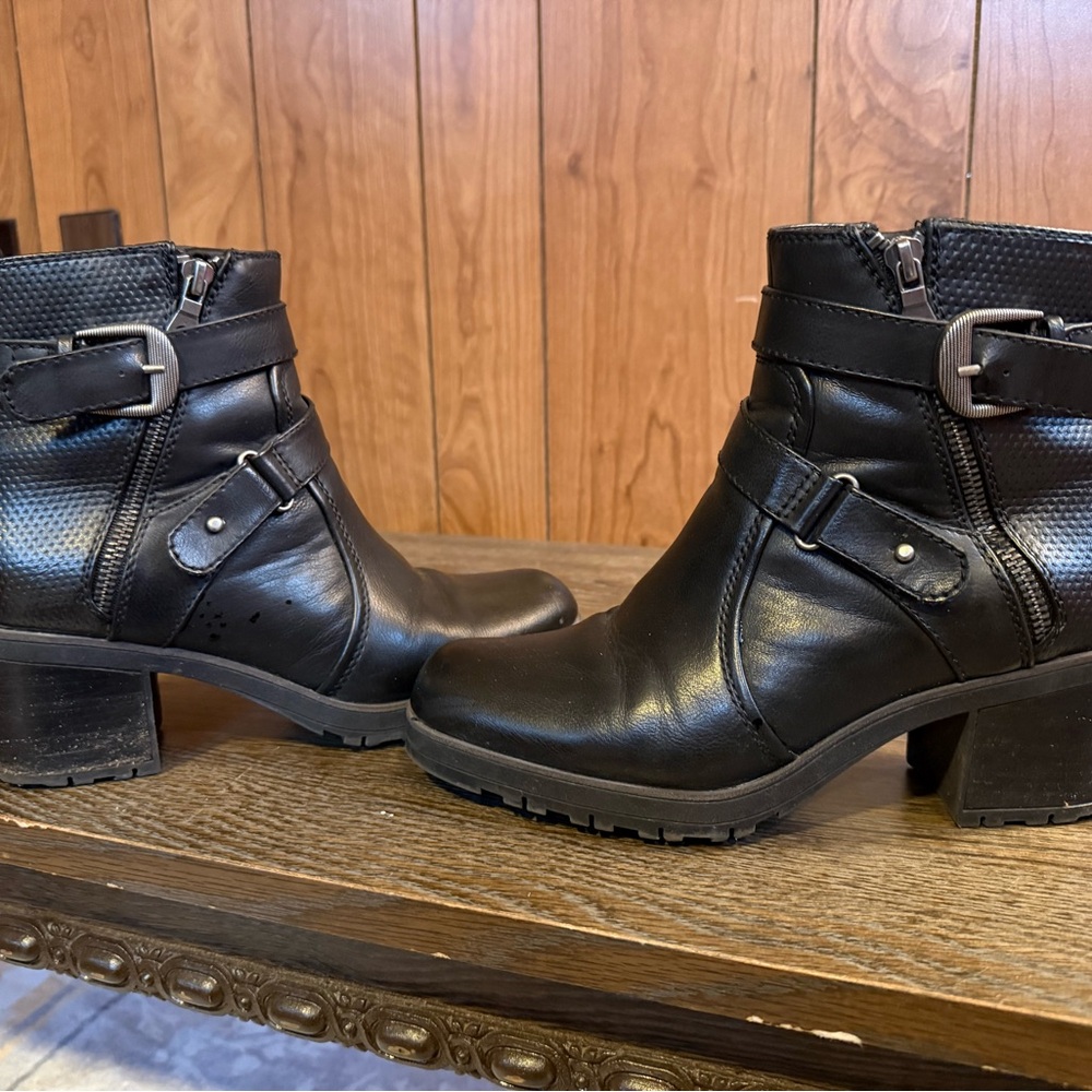 BareTraps Black Ankle Booties with Buckle Detail